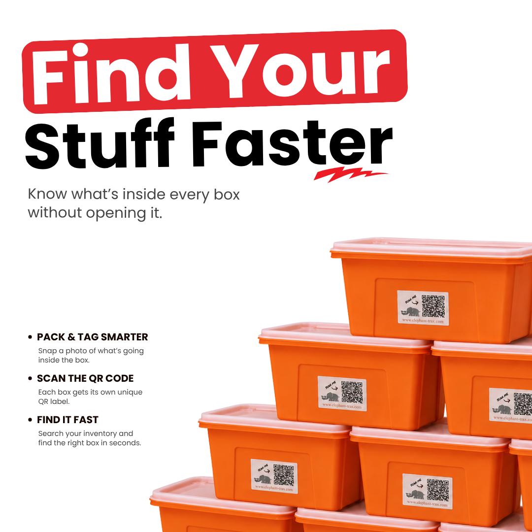 Smart QR Code Storage Labels by Elephant Trax