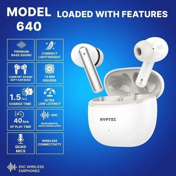Kyptec LifeStyle® 640 Budget ENC Earbuds with 13mm Drivers