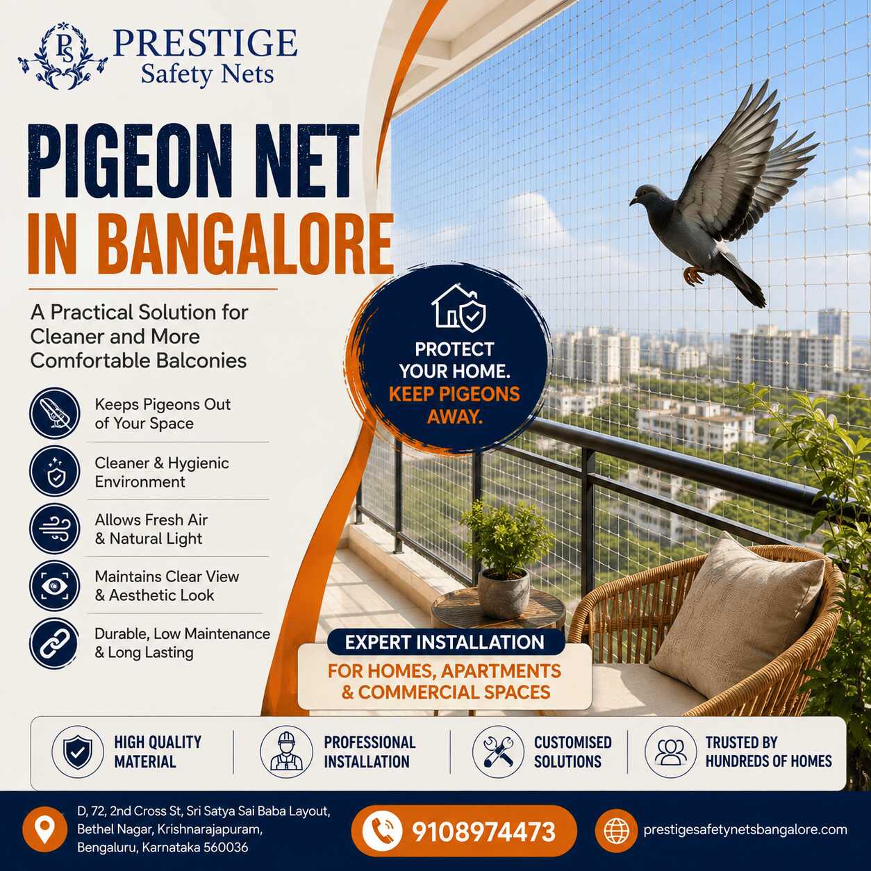Pigeon Net in Banglore – Prestige Safety Nets