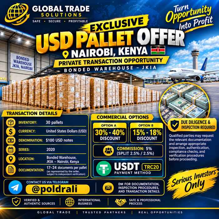 **EXCLUSIVE USD PALLET OPPORTUNITY — NAIROBI, KENYA**